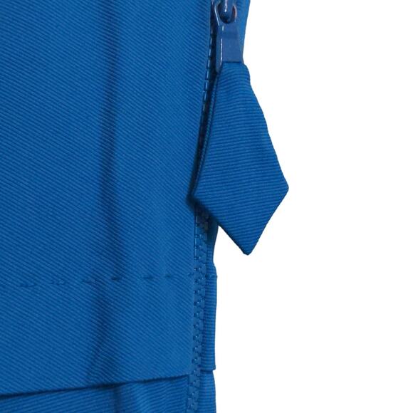 Moschino Womens A Line Dress Blue Pockets V Neck Cap Sleeve Pleated Side Zip S - Picture 4 of 10